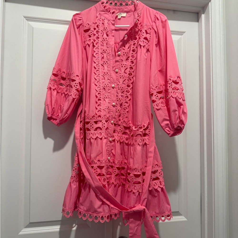 Entro Pink Eyelet Dress